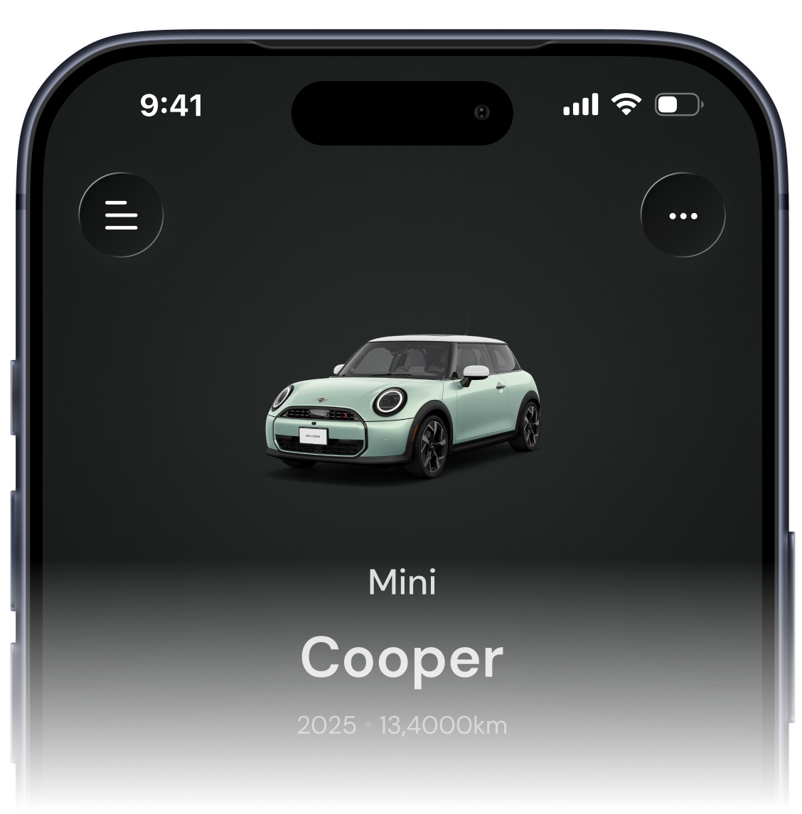 CarFix app showing a Mini Cooper in your garage