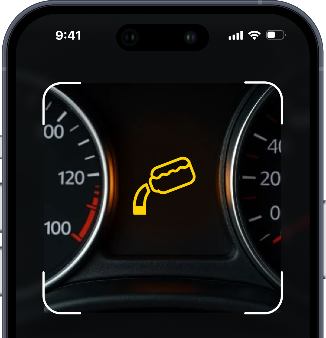 Car dashboard showing an illuminated AdBlue Warning Light scanned in CarFix