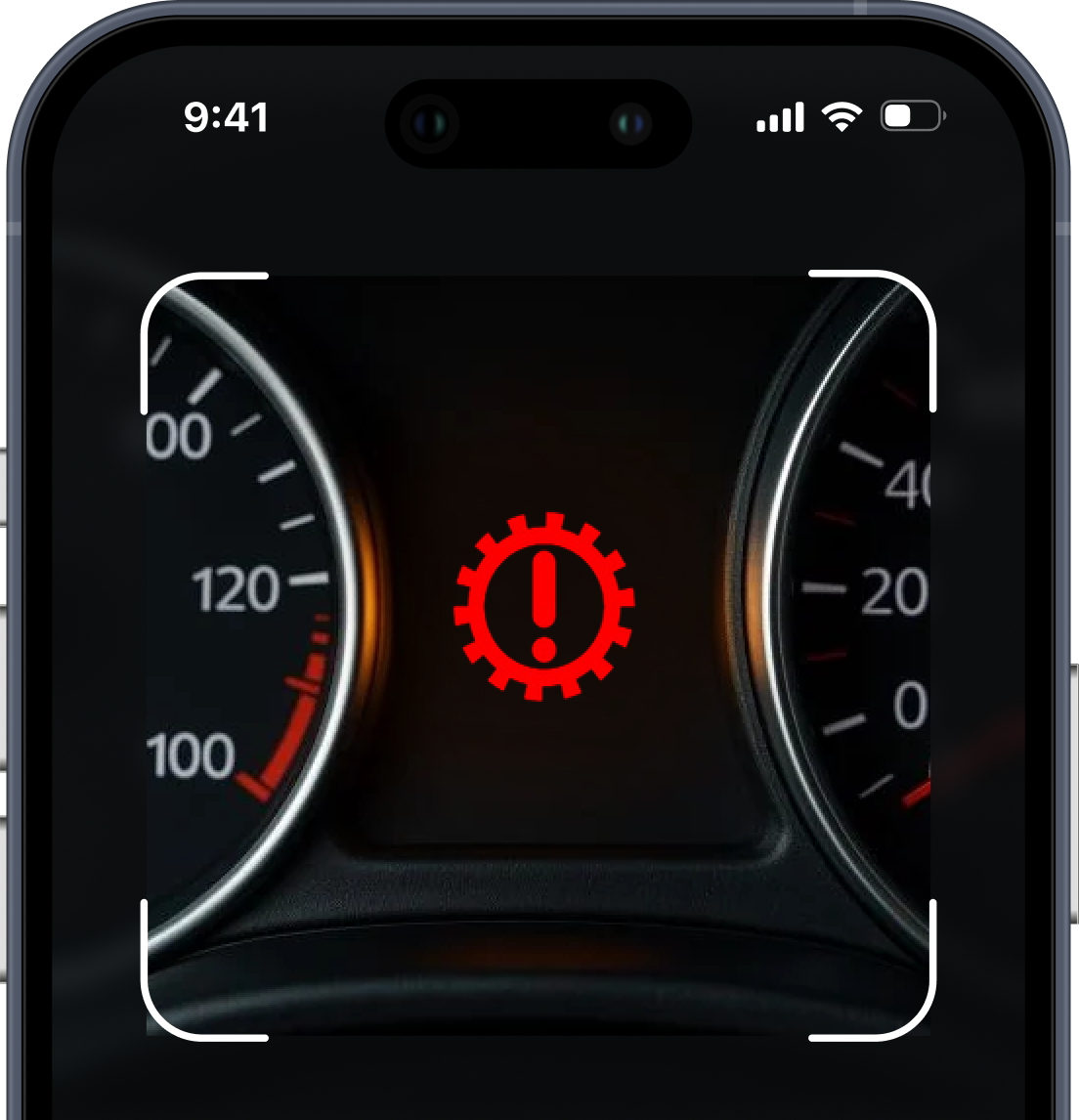 Car dashboard showing an illuminated Transmission Warning Light scanned in CarFix
